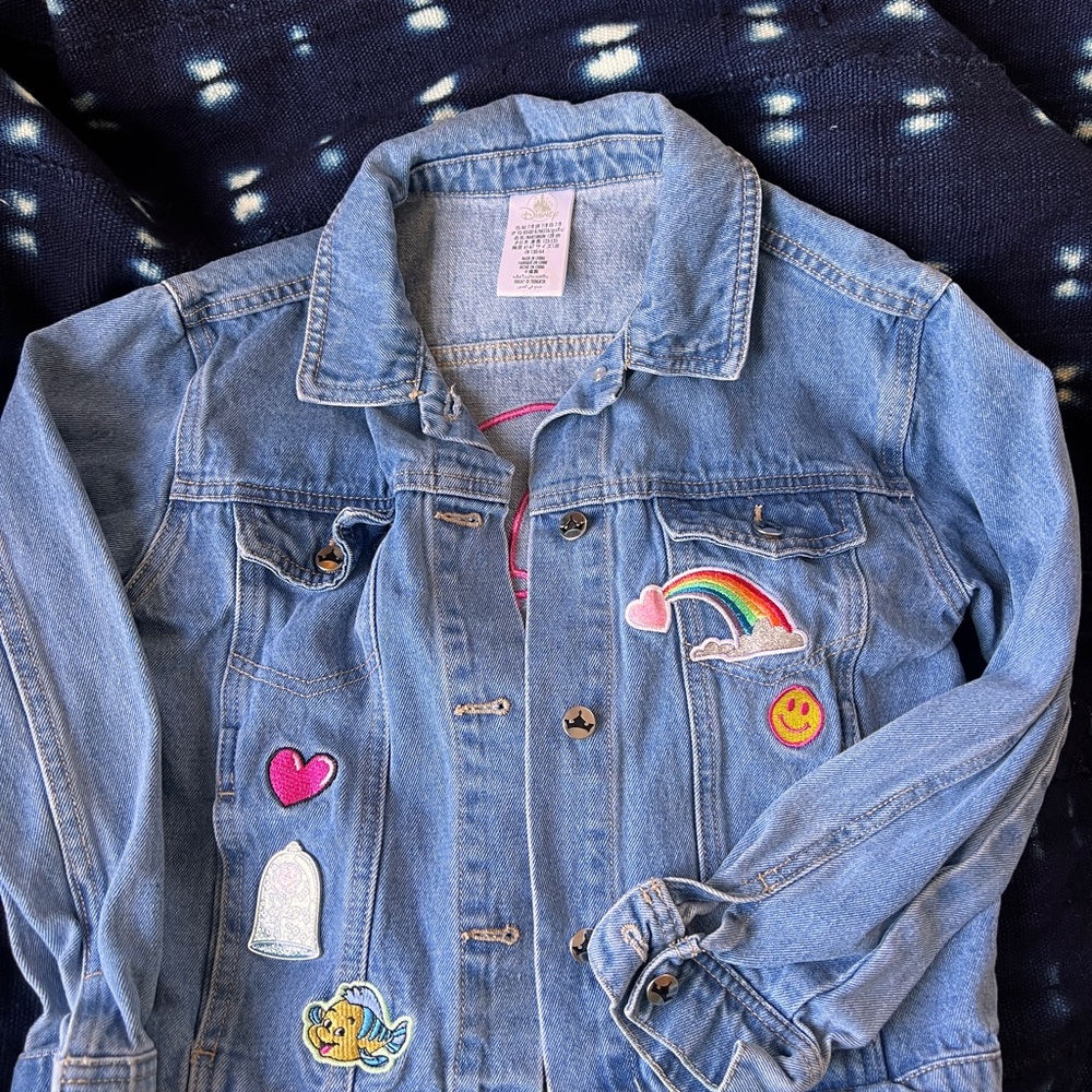 Disney Blue Denim Jacket with Rainbow Patch